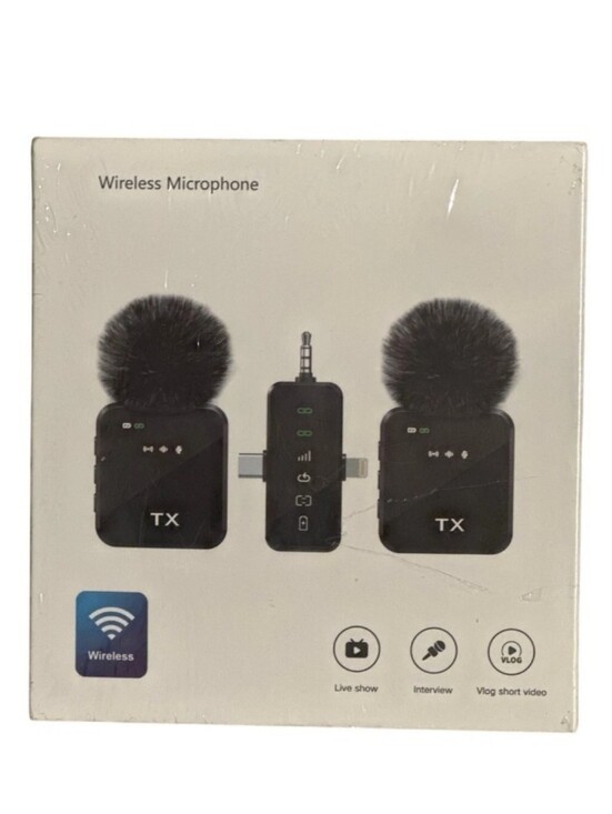 Other - Wireless Lavalier Microphone Kit with Wind Muffs - Black